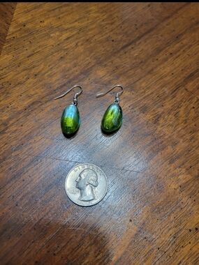 Green Glass Drop Earrings - Women Jewelry